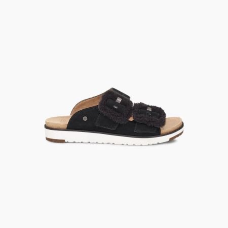 UGG Fluff Indio Black Sandals for Women (FATY37810)